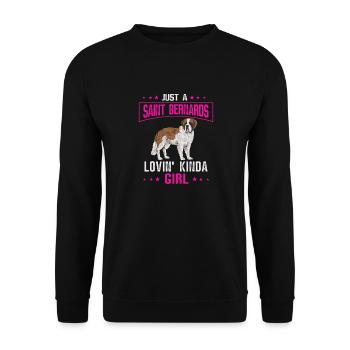 Saint-Bernard Chien Saint-Bernard - Sweat-shirt Unisexe - noir - Devant - Alina (178cm) & Michal (187cm)