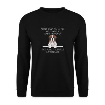 St. Bernard St. Bernard Dog Dog - Unisex Sweatshirt - black - Front - Alina (178cm) & Michal (187cm)