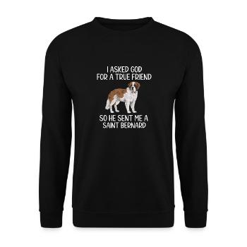 St. Bernard St. Bernard Dog Dog - Unisex Sweatshirt - black - Front - Alina (178cm) & Michal (187cm)