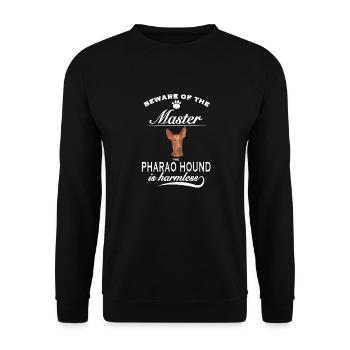 Beware of the master, harmless Pharao Hound - Unisex Pullover - Schwarz - Vorne - Alina (178cm) & Michal (187cm)