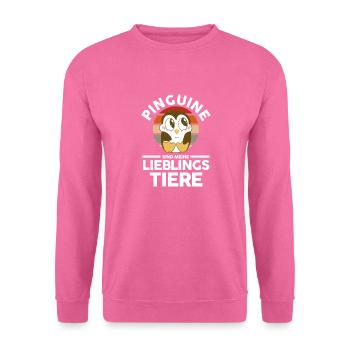 Tiermotiv Pinguin - Unisex Pullover - Pink - Vorne