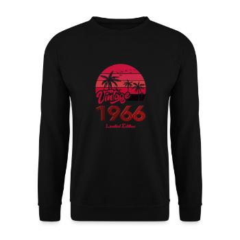 Jahrgang 1966 Limitierte Auflage Rot - Unisex Pullover - Schwarz - Vorne - Alina (178cm) & Michal (187cm)