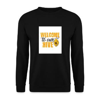 Bienvenue dans notre ruche - Sweat-shirt Unisexe - noir - Devant - Alina (178cm) & Michal (187cm)