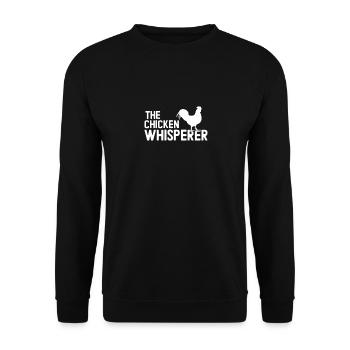 Hühnerbauer Hühnerflüsterer Bauernhoftier - Unisex Pullover - Schwarz - Vorne - Alina (178cm) & Michal (187cm)