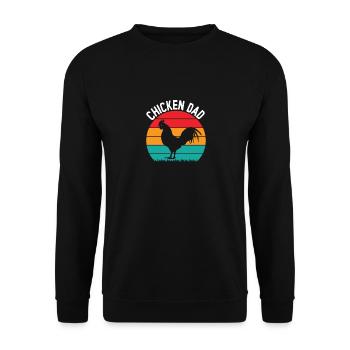 Hühnerbauer Hühnerflüsterer Bauernhoftier - Unisex Pullover - Schwarz - Vorne - Alina (178cm) & Michal (187cm)