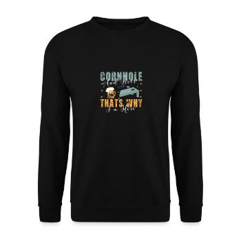 Lustige Cornhole-Spielspieler-Liebhaber - Unisex Pullover - Schwarz - Vorne - Alina (178cm) & Michal (187cm)
