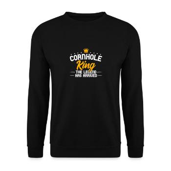 Lustige Cornhole-Spielspieler-Liebhaber - Unisex Pullover - Schwarz - Vorne - Alina (178cm) & Michal (187cm)