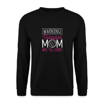 Avertissement volleyball maman va crier fort sport - Sweat-shirt Unisexe - noir - Devant - Alina (178cm) & Michal (187cm)