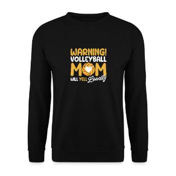 Warnung Volleyball Mom wird laut schreien Sport - Unisex Pullover - Schwarz - Vorne - Alina (178cm) & Michal (187cm)