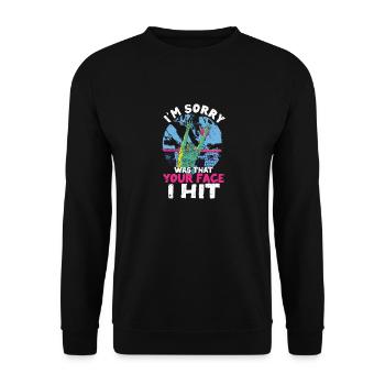 Je suis désolé, c’était ton visage que j’ai - Sweat-shirt Unisexe - noir - Devant - Alina (178cm) & Michal (187cm)