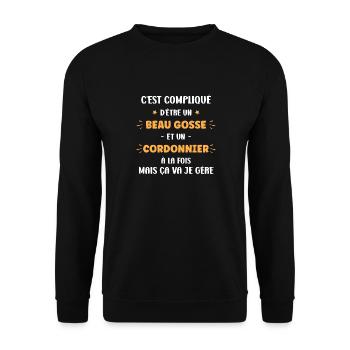 Beau gosse cordonnier - Sweat-shirt Unisexe - noir - Devant - Alina (178cm) & Michal (187cm)