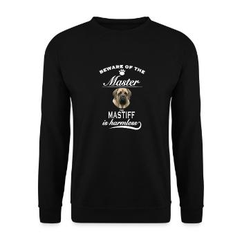 Beware of the master, harmless Mastiff - Unisex Pullover - Schwarz - Vorne - Alina (178cm) & Michal (187cm)