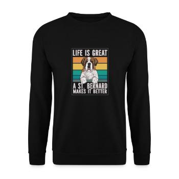 St. Bernard St. Bernard Dog Dog - Unisex Sweatshirt - black - Front - Alina (178cm) & Michal (187cm)