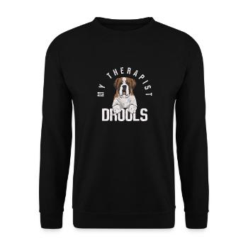 St. Bernard St. Bernard Dog Dog - Unisex Sweatshirt - black - Front - Alina (178cm) & Michal (187cm)
