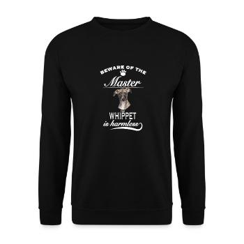 Beware of the master, harmless Whippet - Unisex Pullover - Schwarz - Vorne - Alina (178cm) & Michal (187cm)