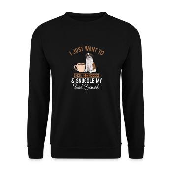 St. Bernard St. Bernard Dog Dog - Unisex Sweatshirt - black - Front - Alina (178cm) & Michal (187cm)