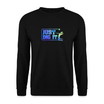 Just Dig It Funny Beach Volleyball Player Team - Unisex Sweatshirt - black - Front - Alina (178cm) & Michal (187cm)