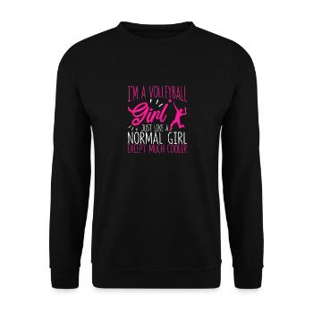 Je suis une fille de volley-ball Sport de plage amusant - Sweat-shirt Unisexe - noir - Devant - Alina (178cm) & Michal (187cm)