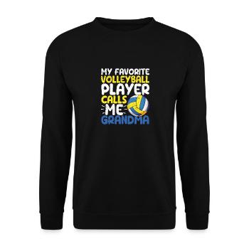 Mon joueur de volleyball préféré m’appelle grand-mère - Sweat-shirt Unisexe - noir - Devant - Alina (178cm) & Michal (187cm)