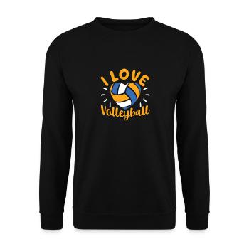 J’aime le volleyball drôle de sports mignons - Sweat-shirt Unisexe - noir - Devant - Alina (178cm) & Michal (187cm)