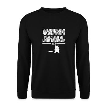 Maus Mäuse Rennmaus - Unisex Pullover - Schwarz - Vorne - Alina (178cm) & Michal (187cm)