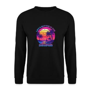 Life is better in the Bahamas Caribbean Vacation - Unisex Sweatshirt - black - Front - Alina (178cm) & Michal (187cm)