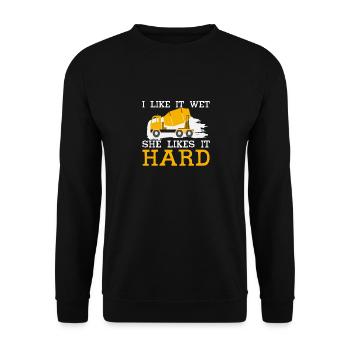 Cement Worker Concrete Mixer Concrete Finisher - Unisex Sweatshirt - black - Front - Alina (178cm) & Michal (187cm)