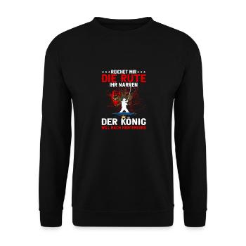 Reicht Mir Die Rute Der König Will Nach Montenegro - Unisex Pullover - Schwarz - Vorne - Alina (178cm) & Michal (187cm)