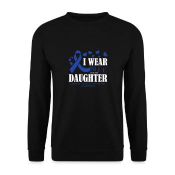 Ich Trage Blau Für Meinen Sohn - Bewusstsein Für - Unisex Pullover - Schwarz - Vorne - Alina (178cm) & Michal (187cm)