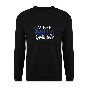Ich Trage Blau Für Meinen Großvater - Bewusstsein - Unisex Pullover - Schwarz - Vorne - Alina (178cm) & Michal (187cm)