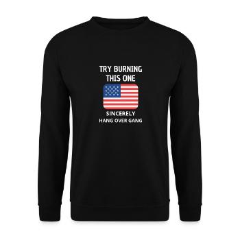 Versuchen Sie, diesen aufrichtig zu verbrennen Hang Over Gang - Unisex Pullover - Schwarz - Vorne - Alina (178cm) & Michal (187cm)