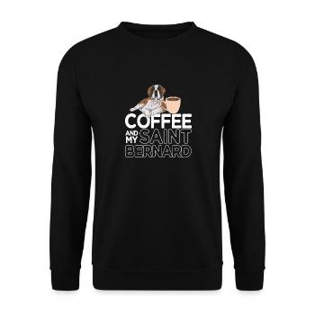 St. Bernard St. Bernard Dog Dog - Unisex Sweatshirt - black - Front - Alina (178cm) & Michal (187cm)