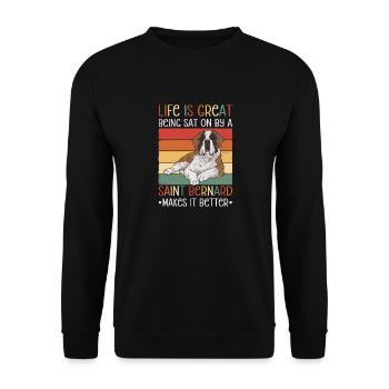 St. Bernard St. Bernard Dog Dog - Unisex Sweatshirt - black - Front - Alina (178cm) & Michal (187cm)