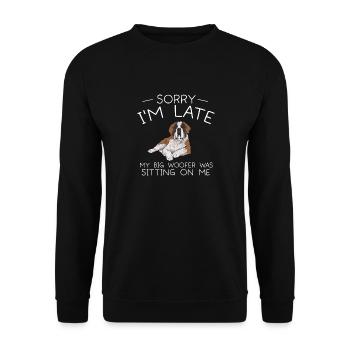 Saint-Bernard Chien Saint-Bernard - Sweat-shirt Unisexe - noir - Devant - Alina (178cm) & Michal (187cm)