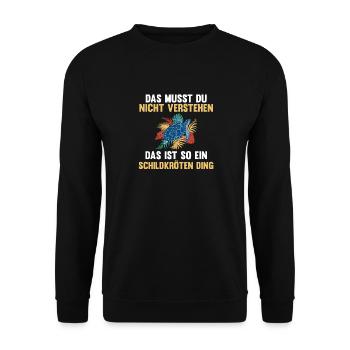 Schildkröte Schildkröten - Unisex Pullover - Schwarz - Vorne - Alina (178cm) & Michal (187cm)