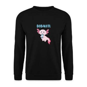 Boba Bubble Tea Cup in Anime Style - Unisex Sweatshirt - black - Front - Alina (178cm) & Michal (187cm)