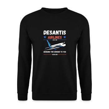 desantis airlines bringing the border to you - Unisex Sweatshirt - black - Front - Alina (178cm) & Michal (187cm)