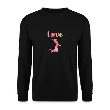 Chers joueurs de volley-ball, sports d’équipe - Sweat-shirt Unisexe - noir - Devant - Alina (178cm) & Michal (187cm)