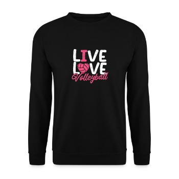 Live Love Volleyball Player Coach Fan Sports - Sweat-shirt Unisexe - noir - Devant - Alina (178cm) & Michal (187cm)