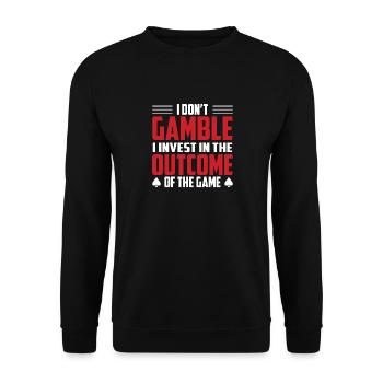 I Invest In The Outcome Of The Game Bluff Poker En - Unisex Sweatshirt - black - Front - Alina (178cm) & Michal (187cm)