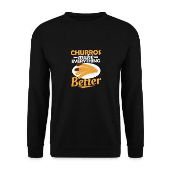 Churros Make Everything Better Latin Pastry Food D - Unisex Sweatshirt - black - Front - Alina (178cm) & Michal (187cm)