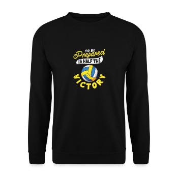 Being prepared is half the victory volleyball - Unisex Sweatshirt - black - Front - Alina (178cm) & Michal (187cm)