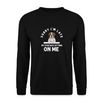 St. Bernard St. Bernard Dog Dog - Unisex Sweatshirt - black - Front - Alina (178cm) & Michal (187cm)