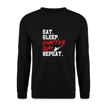 Trapschießen Skeet Tontaubenschießen - Unisex Pullover - Schwarz - Vorne - Alina (178cm) & Michal (187cm)