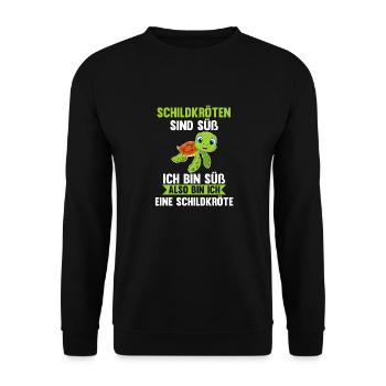 Schildkröte Schildkröten - Unisex Pullover - Schwarz - Vorne - Alina (178cm) & Michal (187cm)