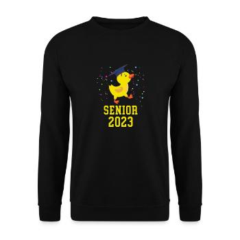 quack ducks senior 2023 graduation grads - Unisex Sweatshirt - black - Front - Alina (178cm) & Michal (187cm)