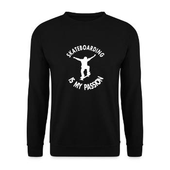 Skateboard fahren Skate Skateboard lernen Geschenk - Unisex Pullover - Schwarz - Vorne - Alina (178cm) & Michal (187cm)