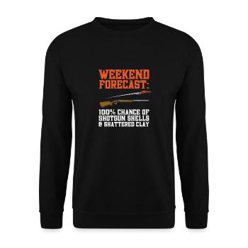 Trapschießen Skeet Tontaubenschießen - Unisex Pullover - Schwarz - Vorne - Alina (178cm) & Michal (187cm)