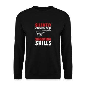 Tir au piège Tir au pigeon en argile Skeet - Sweat-shirt Unisexe - noir - Devant - Alina (178cm) & Michal (187cm)