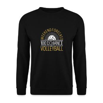 Prévisions du week-end 100% de chances de volleyball - Sweat-shirt Unisexe - noir - Devant - Alina (178cm) & Michal (187cm)
